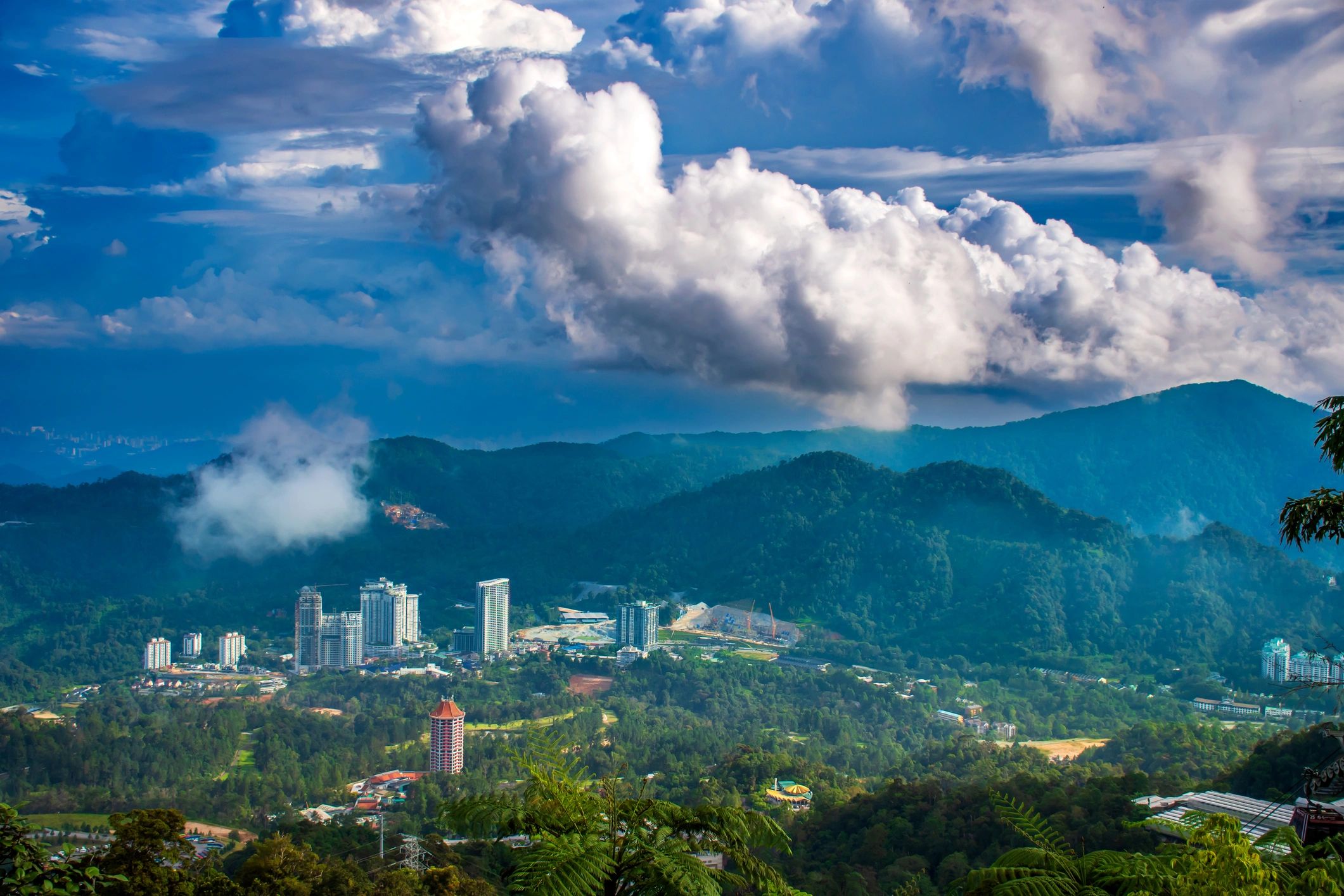 Panoramic landscape view of Genting Highlands