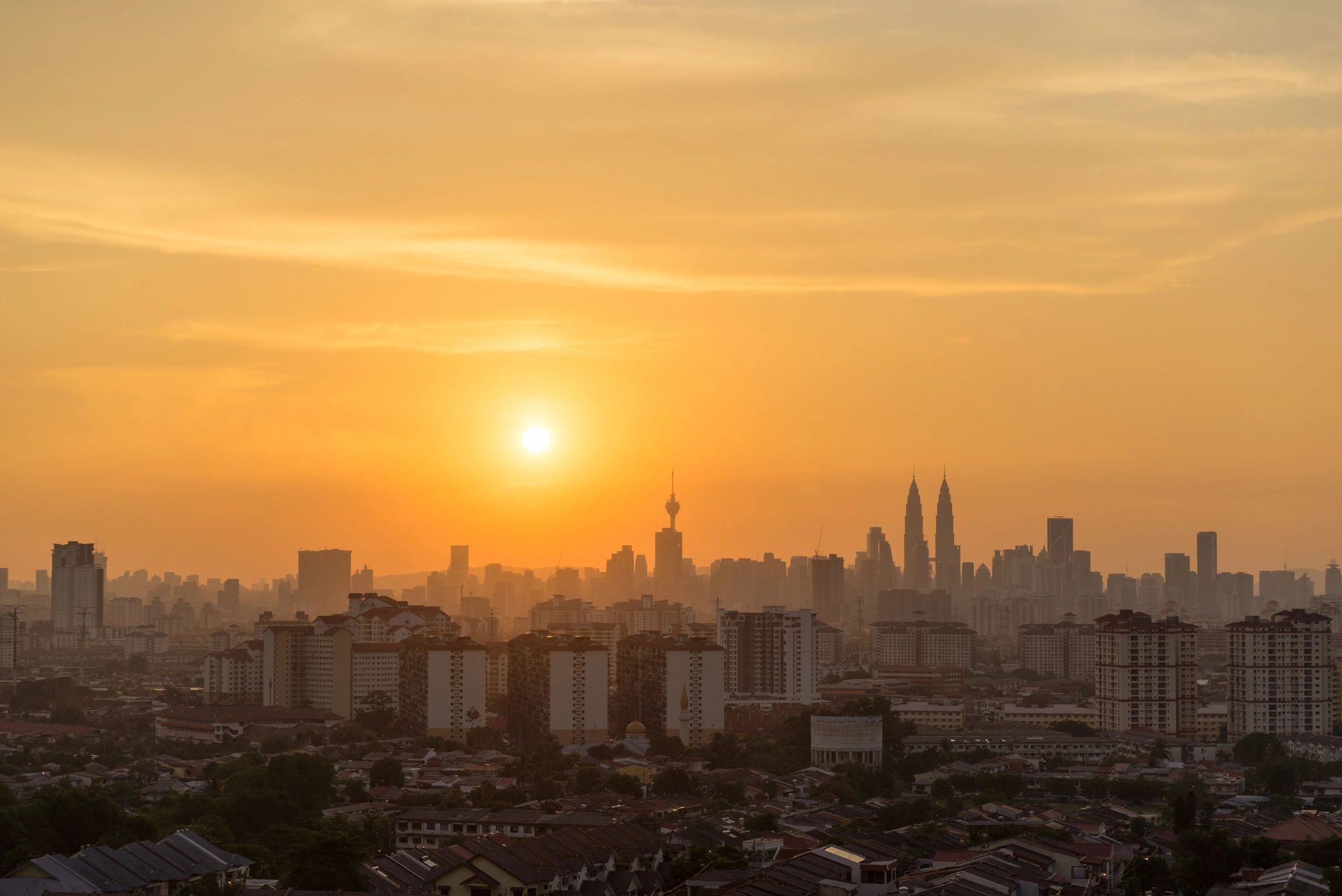 Kuala Lumpur skyline at sunset