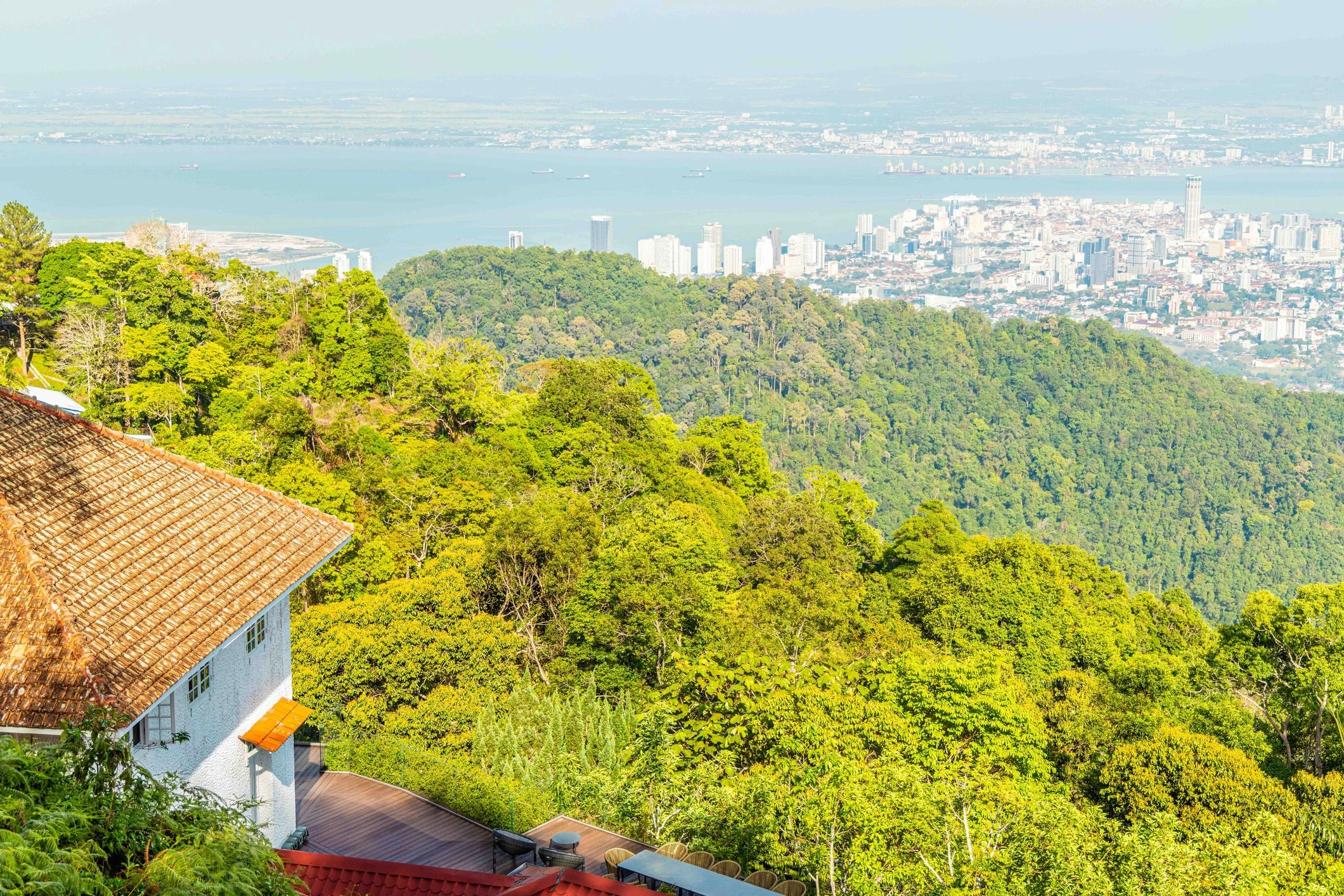 Penang Hill view over George Town and the sea